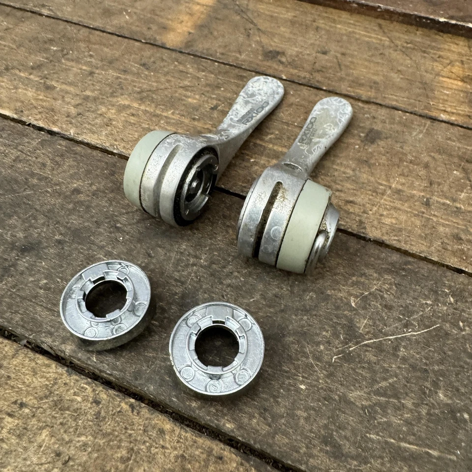 Vintage Shimano RX100 SL-A550 Light Action 7S Downtube Shifters 2x7 Pair 70g - Image 4 of 4