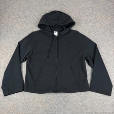 Nike Sportswear Full Zip Cropped Boxy Hoodie Pullower Black Womens Small S