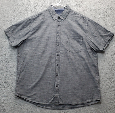 Hurley Casual Shirt Mens Gray Solid Short Sleeve Collared Button Down Comfort