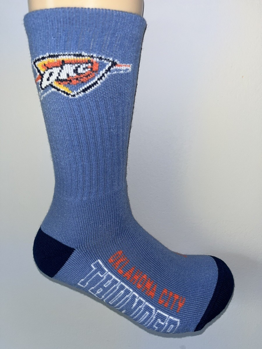 OKLAHOMA CITY THUNDER NBA LOGO MENS PRIMARY BLUE CREW LENGTH SOCKS