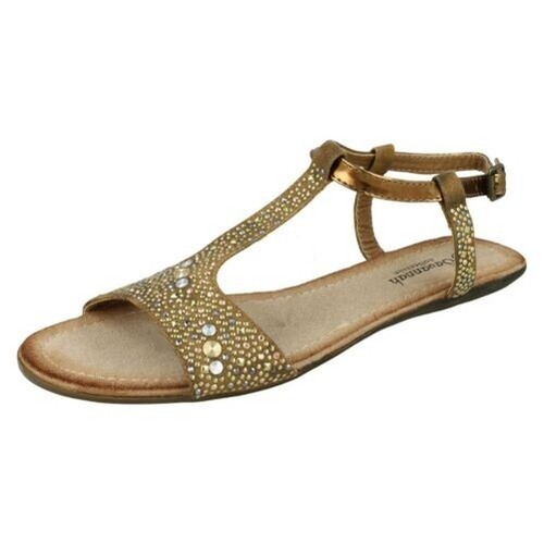 Sandales Femme Life Stride Dorées à Lanières Métallisées - Taille 9M, Occasion Chic !