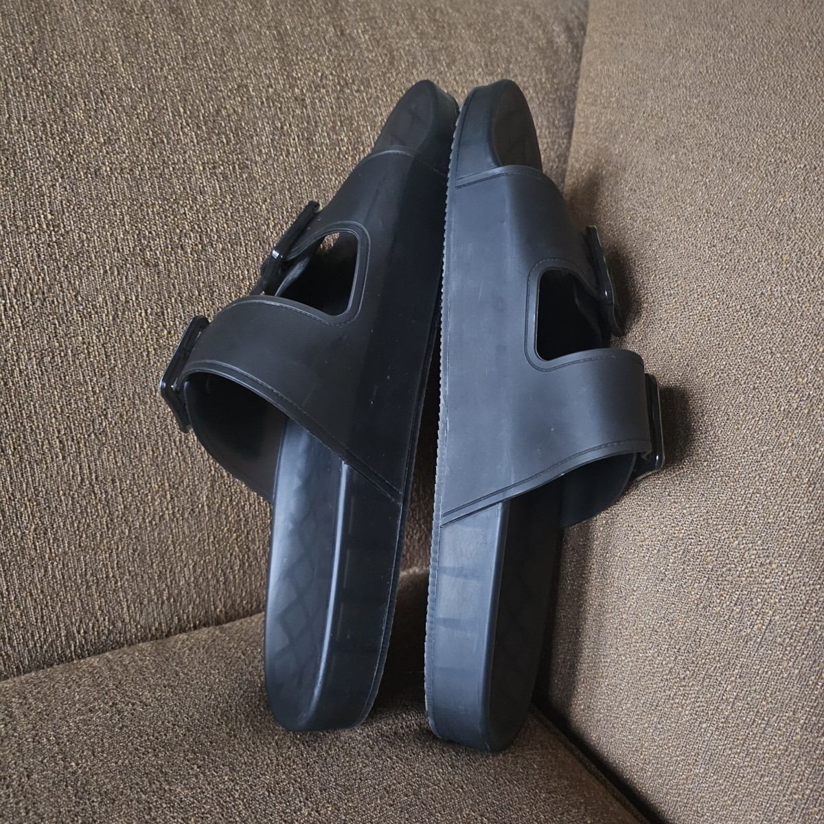 ●送料込●BALENCIAGA●Mallorca Buckled Leather Sandals Balenciaga Mallorca Sandals Black Transparent Rubber Buckle