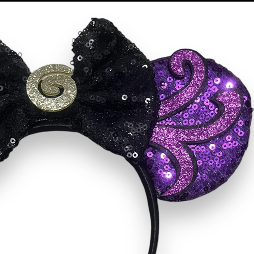 Disney Inspired Ursula from The Little Mermaid Mouse Ears Headband Purple Sequin - Picture 2 of 3