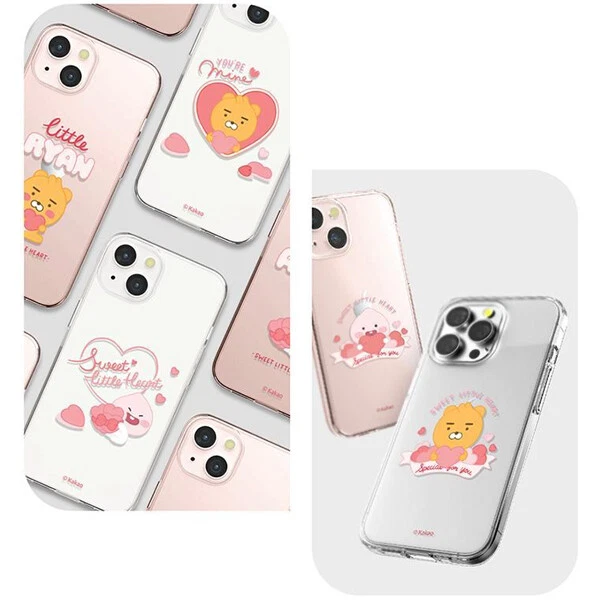 Funda transparente Kakao Friends Sweet Little Heart para iPhone 13 12 Pro Max 7/8/SE2/3 Foto 3 de 4