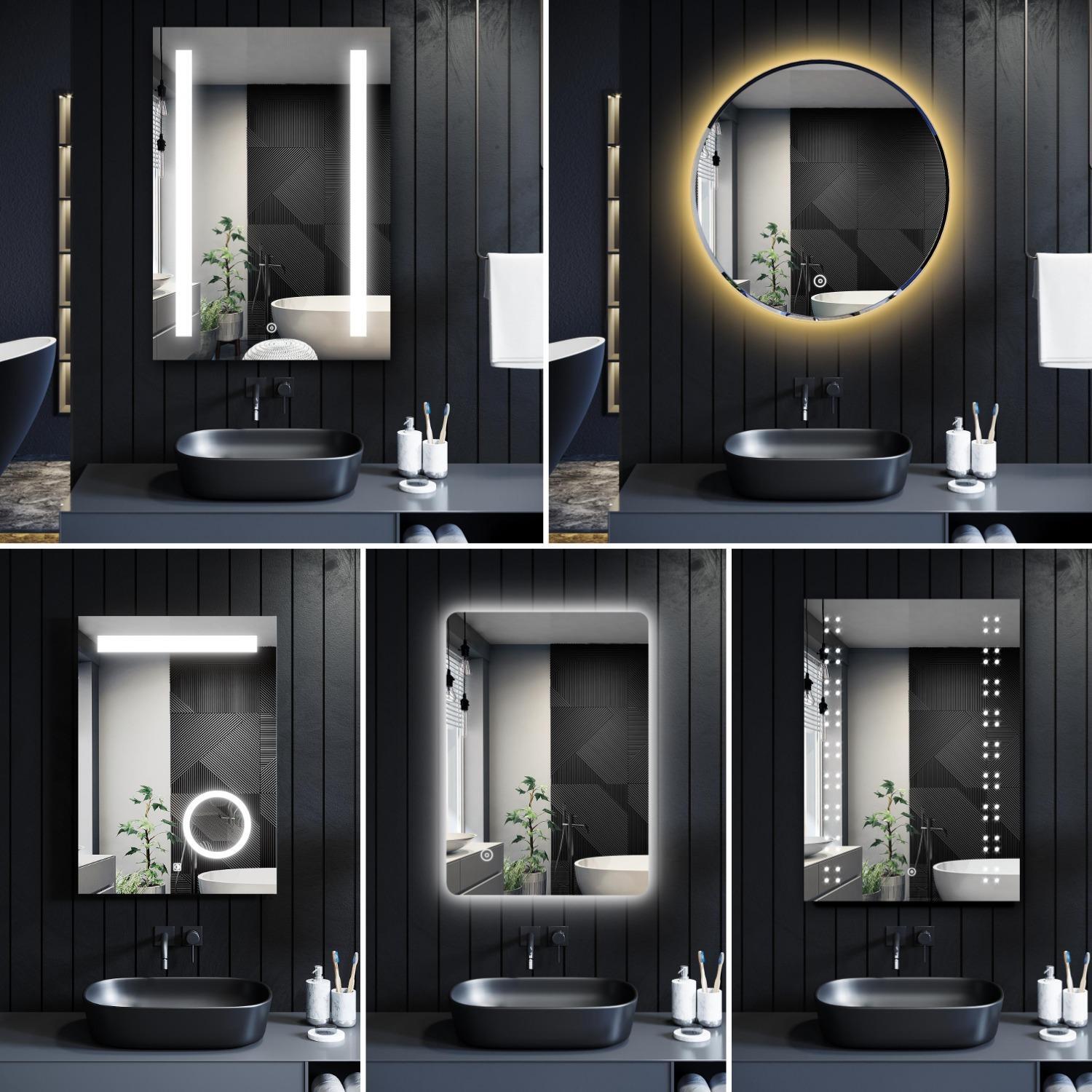 LED Bathroom Mirror Lights Touch Switch Sensor Demister Pad Mirrors by ...
