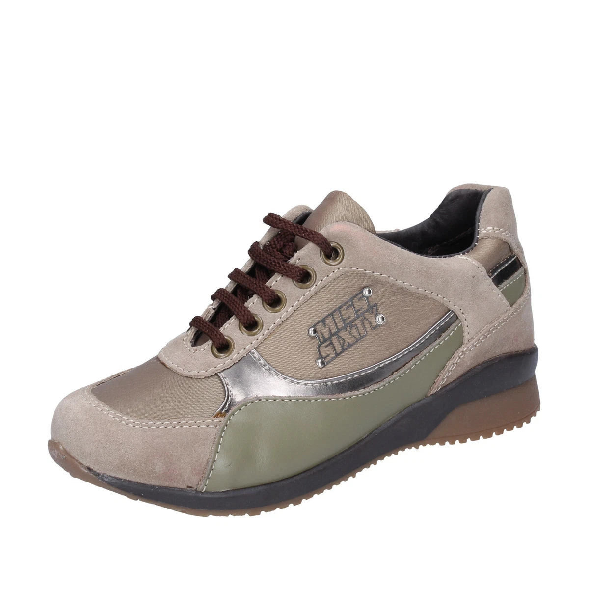 Girl s Shoes MISS SIXTY 31 Eu Sneakers Beige Fabric Suede BK179 31