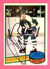 1980 Topps, Minnesota North Stars - RON ZANUSSI - autographed