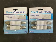 Lot of 2 Sheet Grippers - Holds Bed Sheets in Place - 4 Piece EVRI