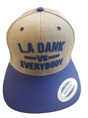 The Classics LA Dank Vs Everybody Embroidered Blue Gray Snapback Hat