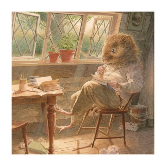 Ratty Writing Poetry - Blank Greeting / Birthday Card Wind in The Willows - Rats