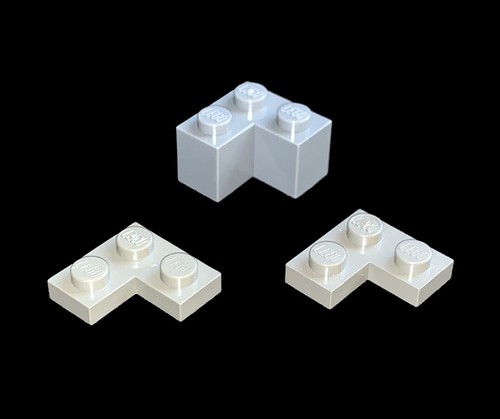 lot of 3 dark grey Lego special bricks, 2X2 -L shaped -combined ...