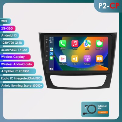 9''Android 13 Carplay Car Radio GPS Stereo For Mercedes Benz E-W211 CLS-W219 E350