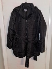 Euc Oh Baby By Motherhood Maternity Size Xl Black Puffer Winter Coat With Hood