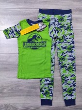 Jurassic Park Pajamas Boys Medium 8 Short Sleeve Shirt Pant PJ Gift Set