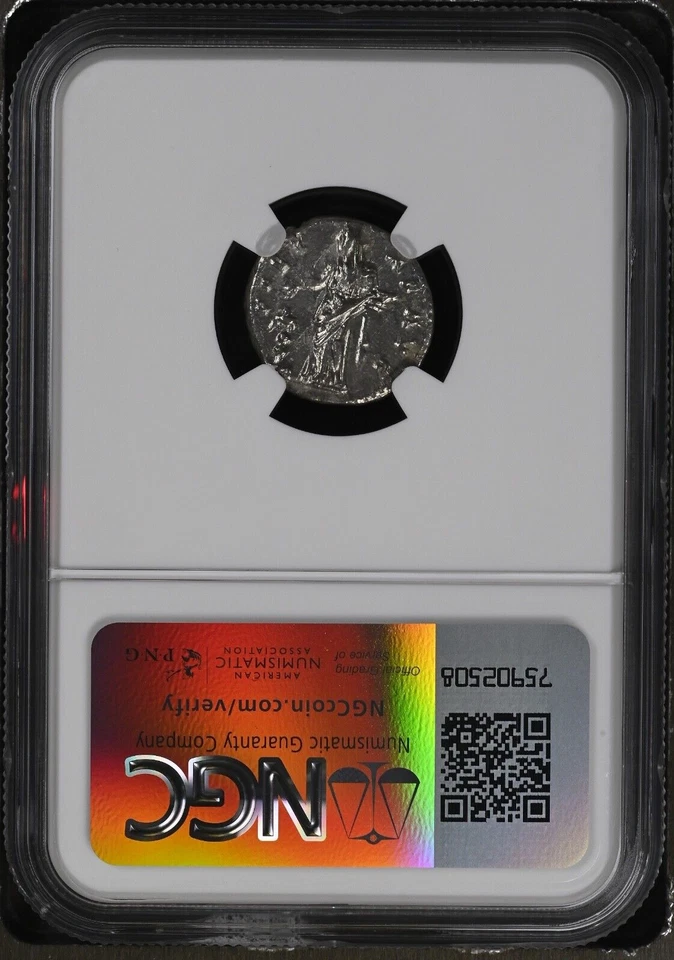 NGC Ch VF Denarius of Faustina I AD 138 - 140/1 NGC Certified Very Fine - Image 2 of 2