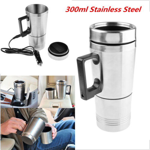 300ml Portable Thermos Stainless Steel Coffee Maker Tea Pot Cigarette Lighter  - Picture 1 of 8