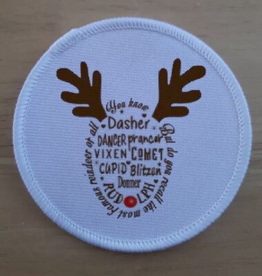 Santa s Rentiere Rudolph Weihnachten Patch Abzeichen Aufnäher Badges