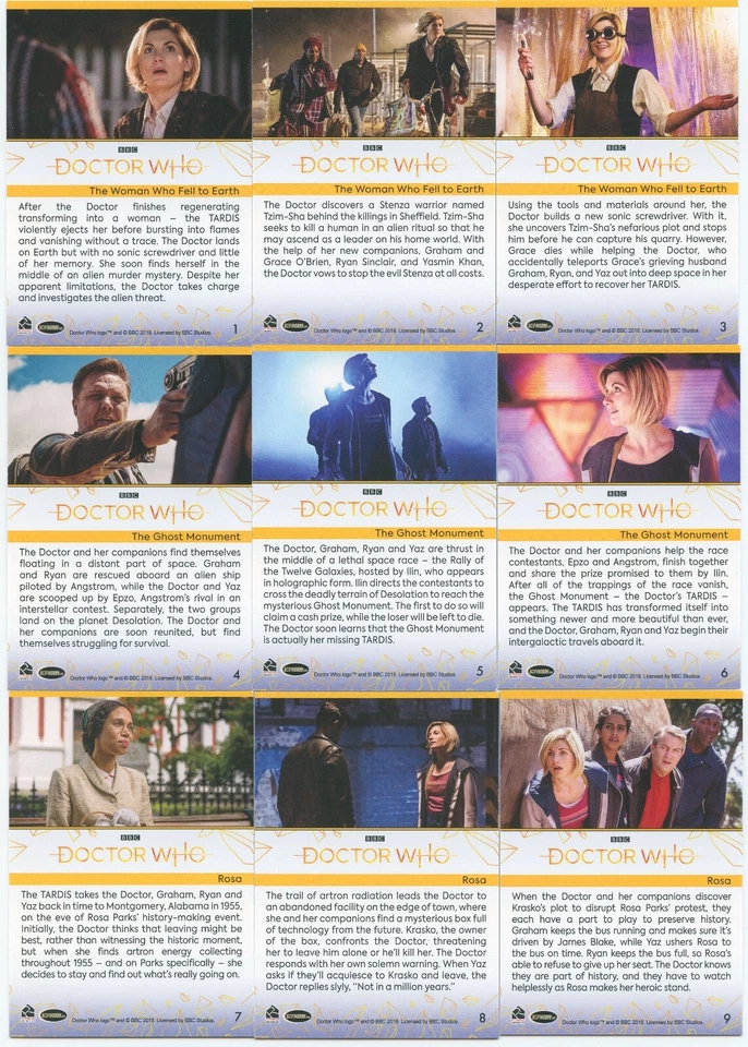 Doctor Who 2022 Juego completo de 60 cartas base más 2 envoltorios vacíos del conjunto Foto 2 de 4