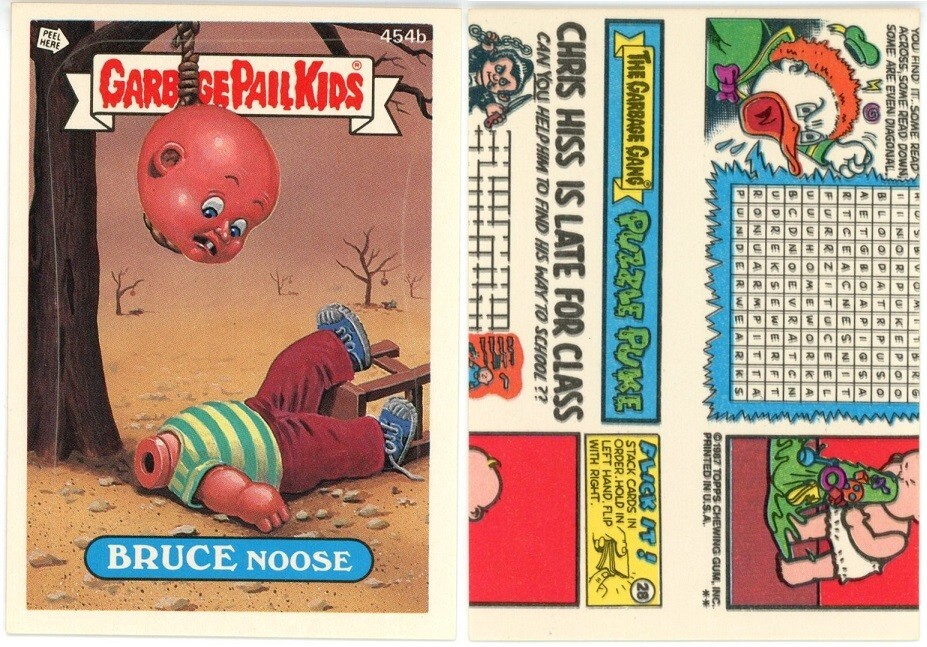 1987 Topps Garbage Pail Kids OS11 BRUCE NOOSE 454b ERROR- WRONG