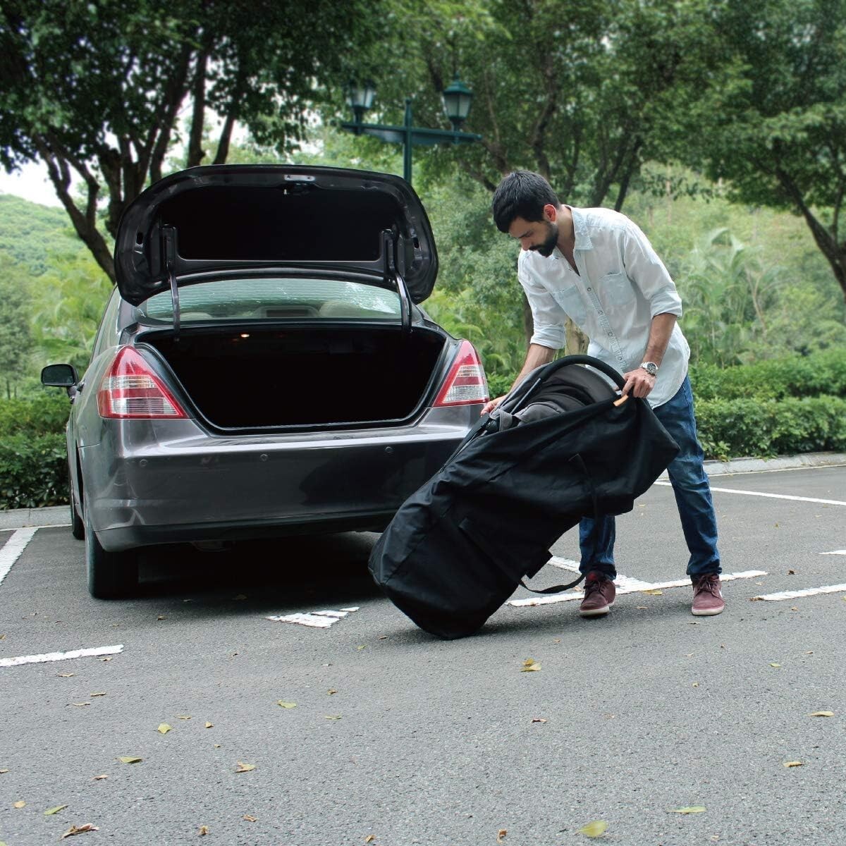 COOLBEBE 47" Sports Duffle Bag - Extra Large Travel Duffel Luggage Bag with Upgrade Zipper, Durable & Water Resistant, Black