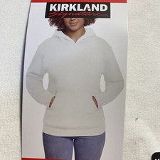 Kirkland Signature Ladies' Heavyweight Fleece Hoodie, White Medium