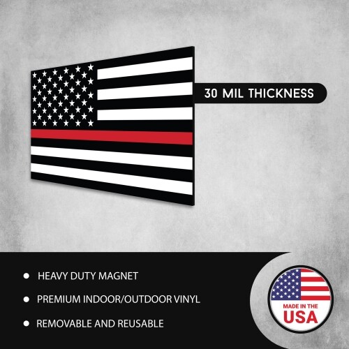 Magnet Me Up Thin Red Line American Flag Magnet Decal-4x6 Heavy Duty for Car Tru - Picture 4 of 7