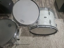 Slingerland white marine pearl,1962 original 12,14,20, hh stand snare stand bas