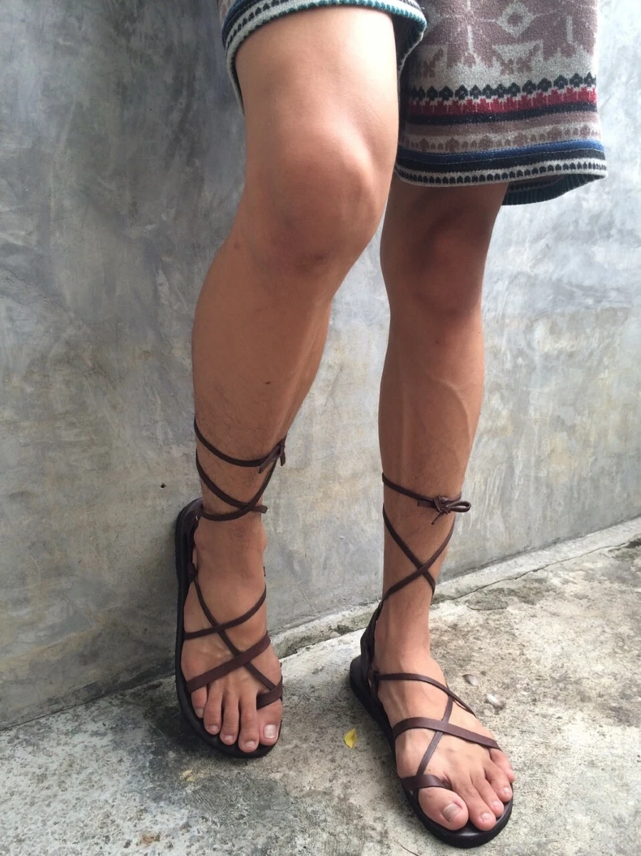 Strappy Lace-Up Sandals