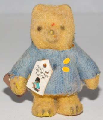 Rare Vintage Paddington Bear Mini Flocked Doll 2.5