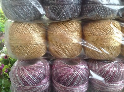 GOLD GRUNDL GOLDFINGER GEHÄKELT METALLGARN 25G KUGELGLITZER 3-LAGIG NEU