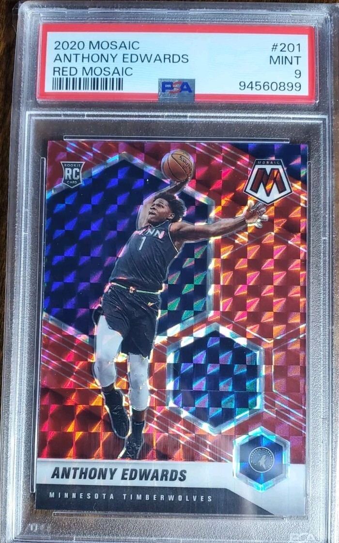 2020-21 Panini Mosaic - Rookie Red Mosaic Prizm #201 Anthony Edwards (RC)