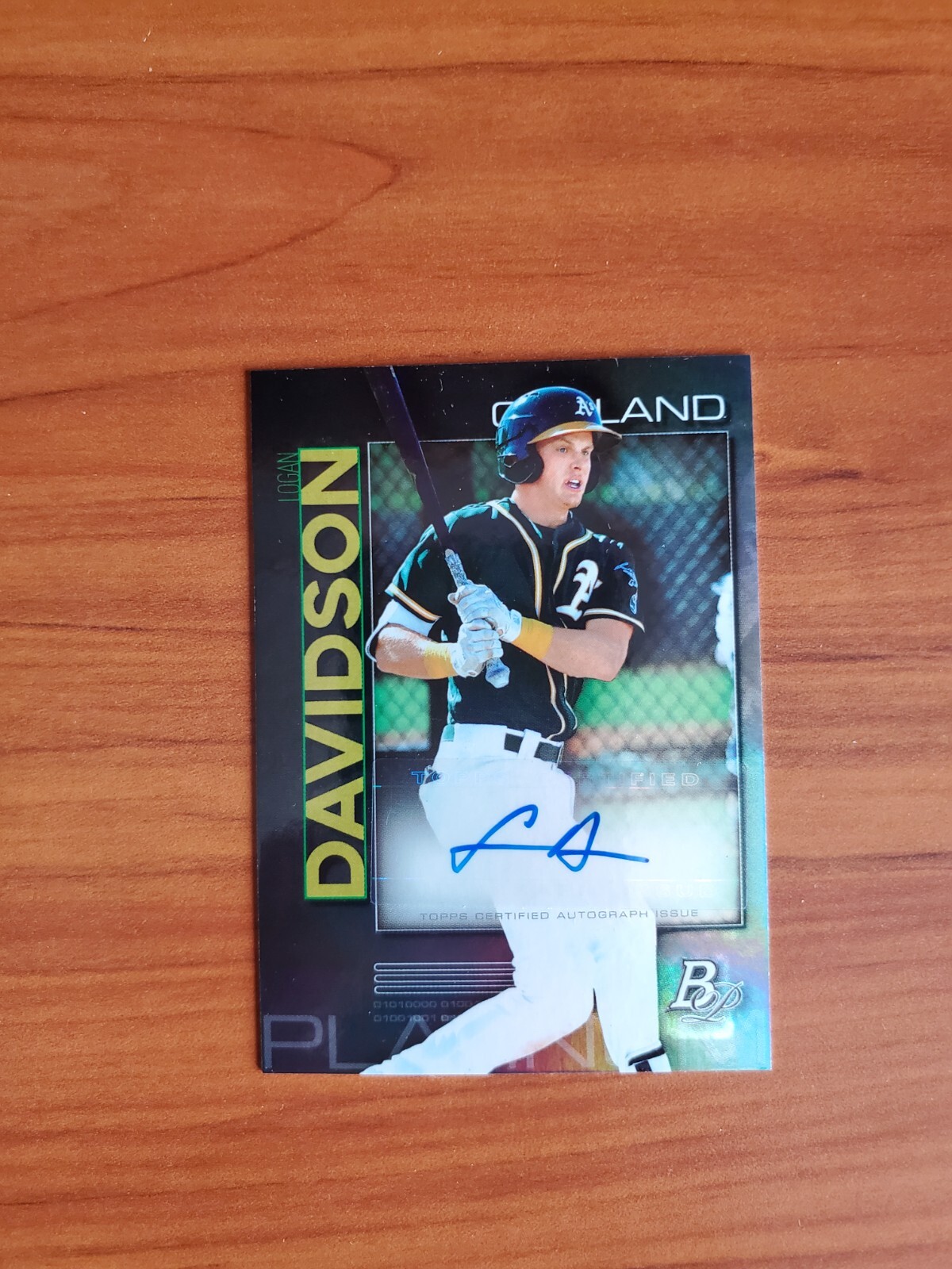 Logan Davidson - 2020 Bowman Platinum Prospect Autograph AUTO - A's