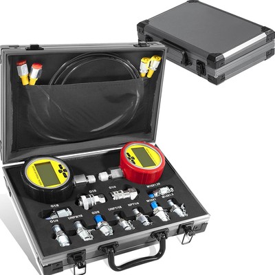70M Digital Hydraulic Pressure Test Kit 2 Gauge 11 Coupling 2 Hose for Excavator