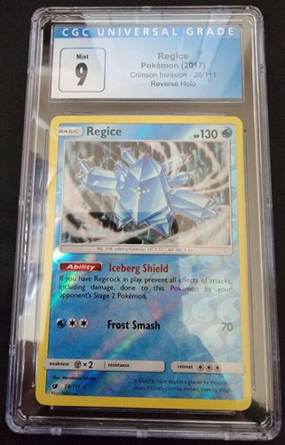 Reverse Holo Foil Regice 28/111 Crimson Invasion Set Pokemon Cards CGC 9 MINT