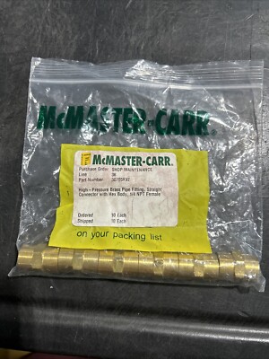 High Pressure Brass Fitting, Straight Connector Hex Body, 1/4NPT Female (6-Pack)
