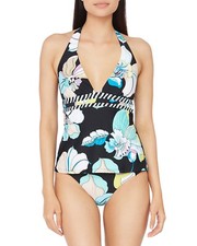 NWT 170 Sz 8 Trina Turk Sintra Flora Tankini Top Shirred Hipster Bottom