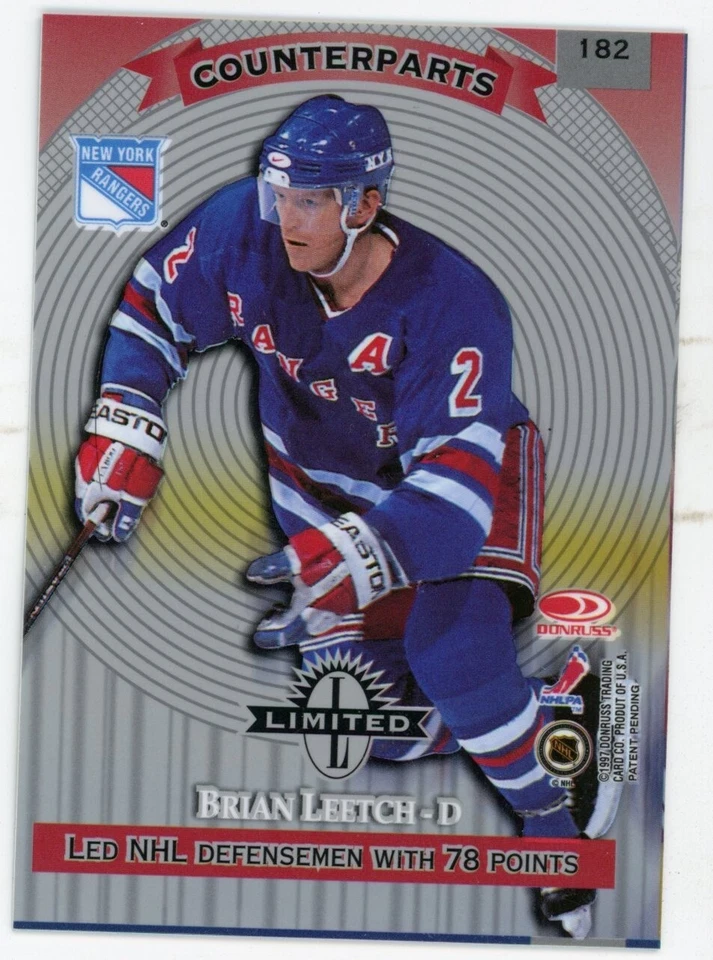 1997-98 Donruss Limited Counterparts Bryan Berard Brian Leetch #182 HOF - Image 2 of 2