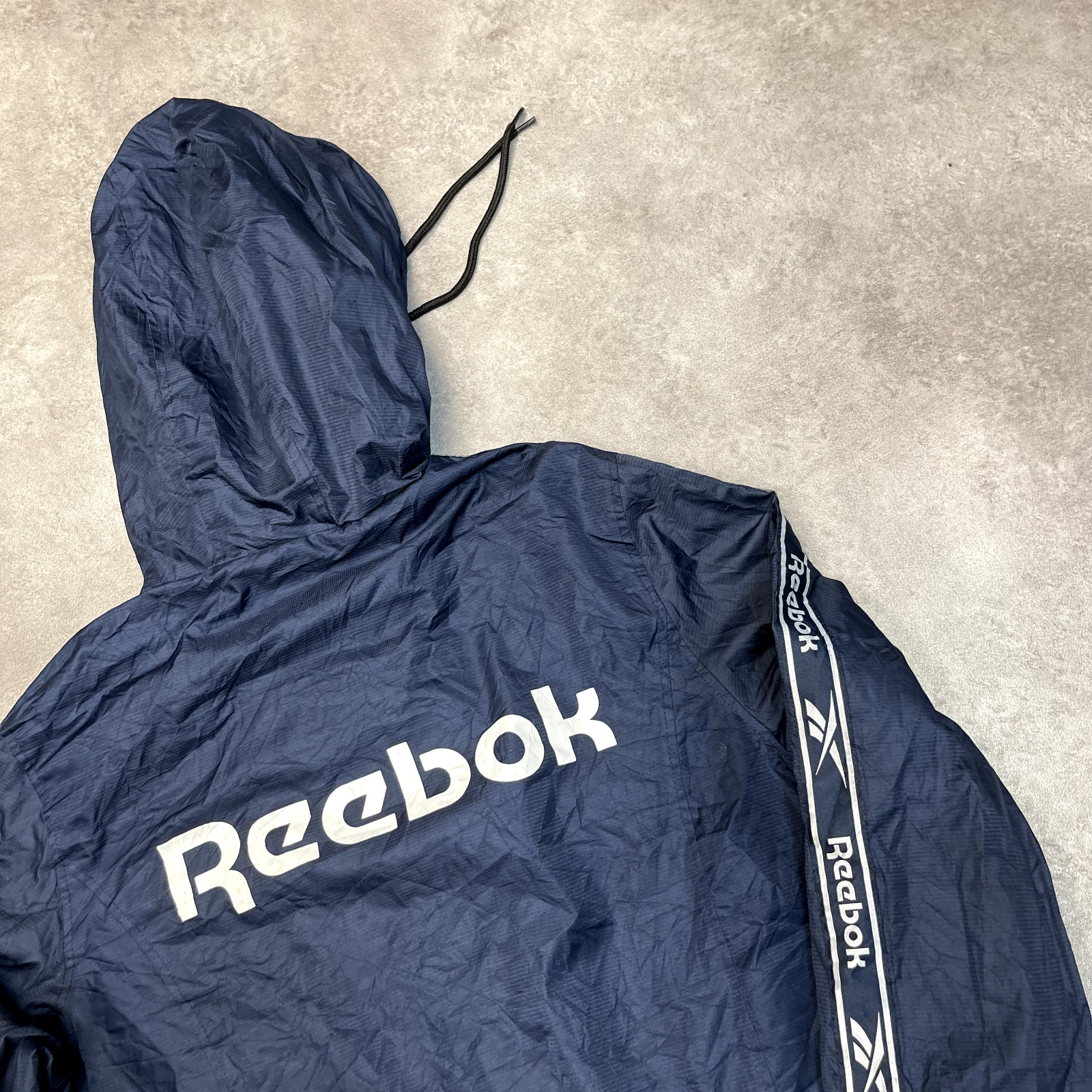 Reebok Track Jacket Womens Y2K Fleece Lined Full-Zip Windbreaker, Navy, Medium image 10
