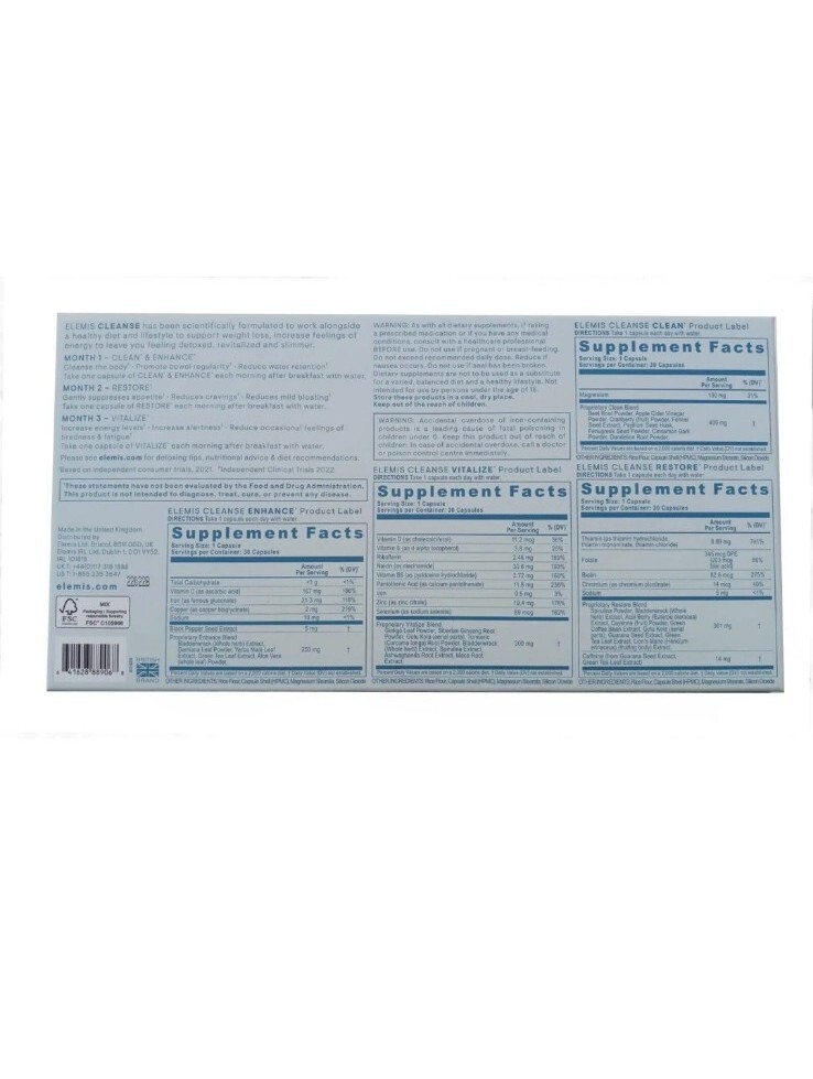 Elemis Cleanse Body Performance System Dietary Supplements BRAND NEW IN