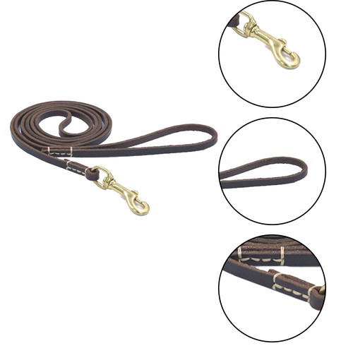 Genuine Leather Dog Lead for Large Dogs Aggressive Long Training Walking Leads - Picture 10 of 27