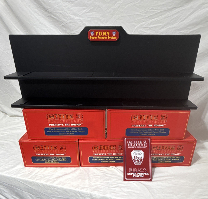 Code 3 FDNY Super Pumper System 1/64 Diecast Set w/ Display Case Box COA 1993