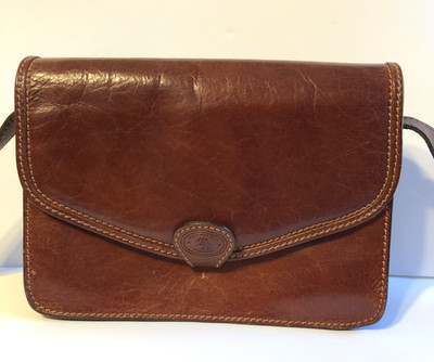 Pelletterie Firenze Leather Cross Body Bag, 10.5'' x 7.75'' x 5'', made in Italy