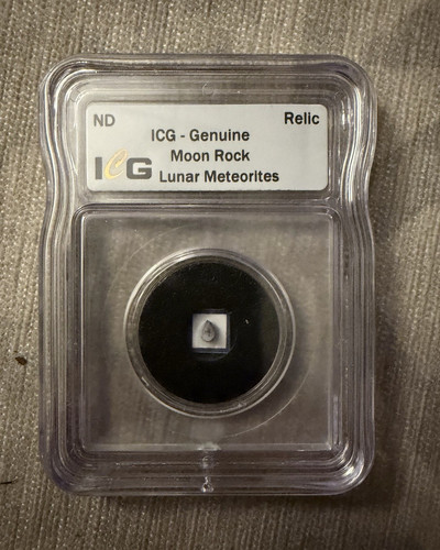 ICG Genuine Moon Rock Lunar Meteorite Relic Slabbed, Cert #8005490129