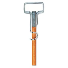 Spring Grip Metal Head Mop Handle for Most Mop Heads, 60 In. Wood Handle NEW