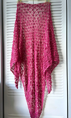 100% Handmade Crochet Triangle Scarf Wrap Shawl with Fringe