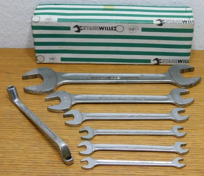 LOT CLE à fourche 8-9-9.5-10-16-27-32 STAHLWILLE alloy steel PLATE OUTILS - Photo 1/4