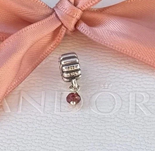 Original Pandora Oldie Anhänger Perle Granat Geburtsstein Januar #790166GR - Bild 2 von 2