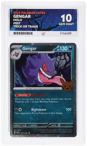 Gengar 057/091 Trick or Trade 2024 Stamped Ace 10 Gem Mint Pokemon