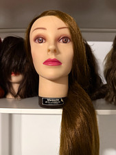 Celebrity Victoria Female Hair Mannequin Head Brown Synthetic Hair Plastic F-751