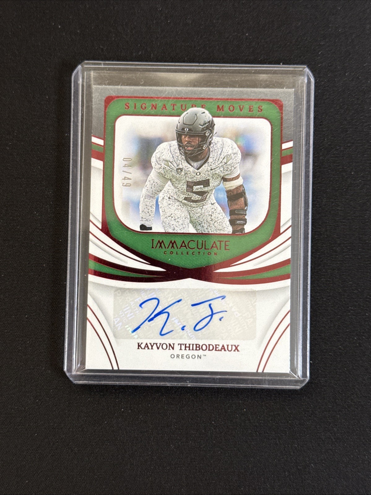 Kayvon Thibodeaux Panini Immaculate Collection Collegiate Signature Moves #SMKTH Base